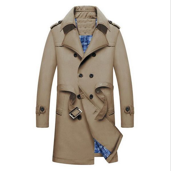 

vxo 2019 men british trench slim double breasted mens long trench coat trenchcoat jacket male coat tbusiness casual rench, Tan;black