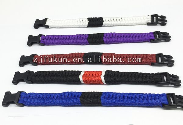 

brazil belt paracord bracelet 550 paracord weave outdoor, Golden;silver