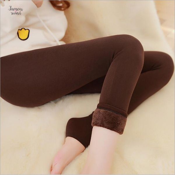 

эластичные леггинсы теплые леггинсы женщины осень зима бархат флис женский плюс размер бархат черный эластичные брюки, Black