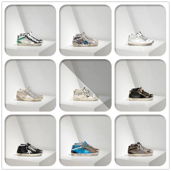 

Golden uper tar mid tar hight neaker boot genuine leather men and women white goo e cla ic retro do old dirty port ca ual hoe, Black