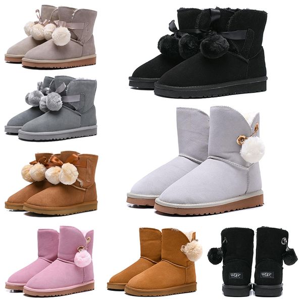 

Hotsale Fashion Luxury Designer Women Boots Australia Snow Boots WGG Black Grey Bailey Hairball Bow Tie Ankle Knee Winter Boot 36-41