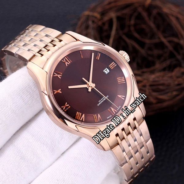 

new drive hour vision 433.50.41.21.13.001 a2813 automatic mens watch rose gold brown dial roma mark stainless steel bracelet hi_watch h01g7, Slivery;brown