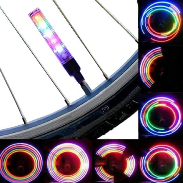 

bicycle wheel led lights mtb 5led colorful road bike tyre tire caps wheel waterproof spokes light