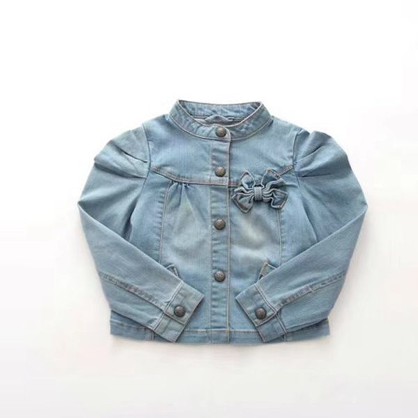 

3-12yrs children outerwear & coat girls hole denim jackets coats new 2018 fashion spring children outwear coat kids denim jacket, Blue;gray