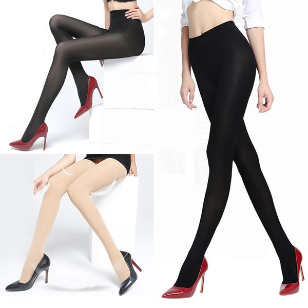 

winter pantyhose women tights stockings elastic slim seamless pantyhose warm high waist nylon stockings, Black;white