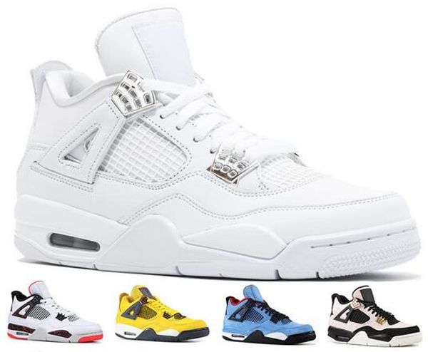 

2019 og bred 4s mens designer basketball shoes 4 pale citron pure money lighting royalty black white cement tattoo trainer sports sneaker
