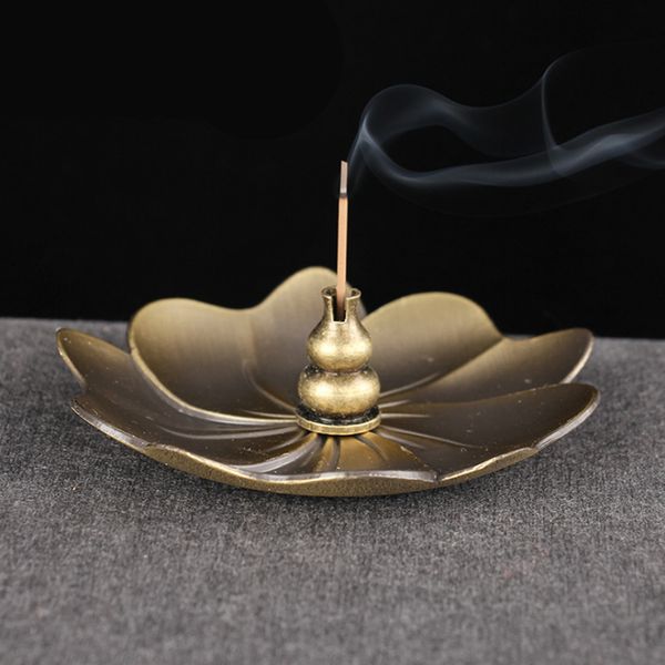 

incense burner sticks holder plate buddhism coil creative lotus censer 2 colors