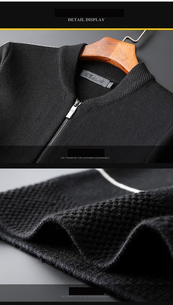 

designer men jackets spring autumn brand new knit cardigan men's luxury jacket casual jacquard men's collar zipper sweater wholesa, White;black