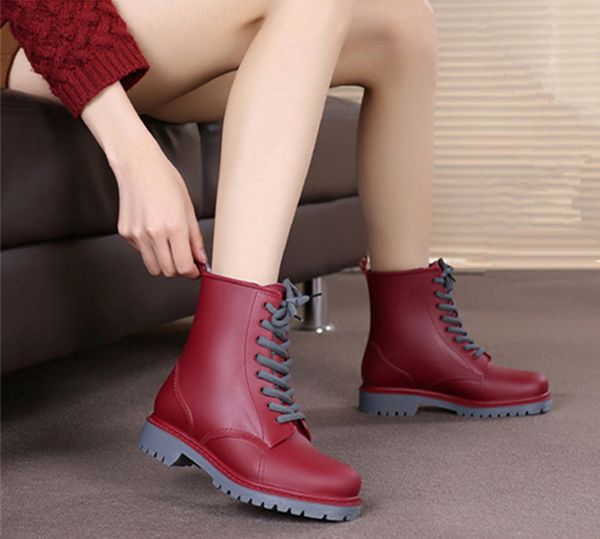 

womens high rainboots anti-slip water shoes rubber garden boots lightweight rainboots, Black