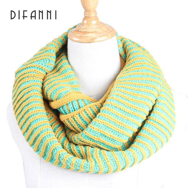 

difanni]warm infinity two colors circle cable knit cowl neck loop women winter knitting neck warmer scarf scarves wrap, Blue;gray