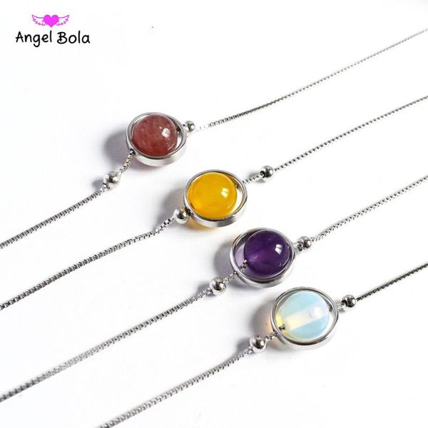 

rotation lucky beads crystal onyx real 925 sterling silver bracelets for women fashion fine jewelry bead bracelets & bangles, Golden;silver