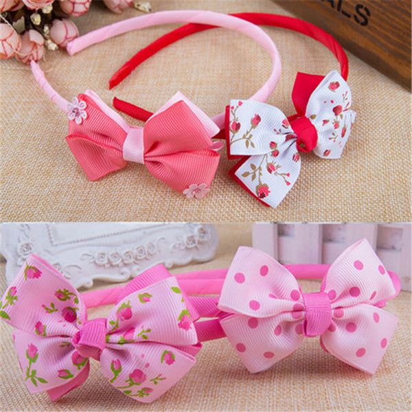 

new fashion children kids baby girls big ribbon bowknot headband headwear hair band head piece accessories wholesale zfj680, Slivery;white