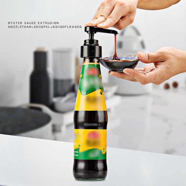 

3pcs oil cap pump dispenser nozzle for oyster sauce ketchup bottle convenient to use and avoid waste