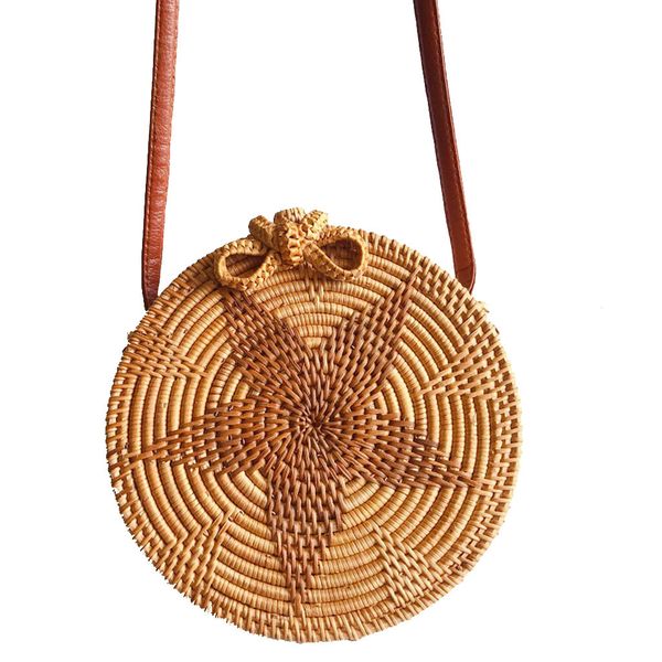 

xiniu summer rattan bag square round straw bag handbags women handmade woven beach circle handwoven round retro #3