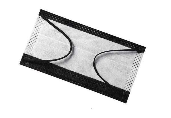 

retail 1 pieces box shipping black 3 ply mask famask earloop non woven fabric prevent