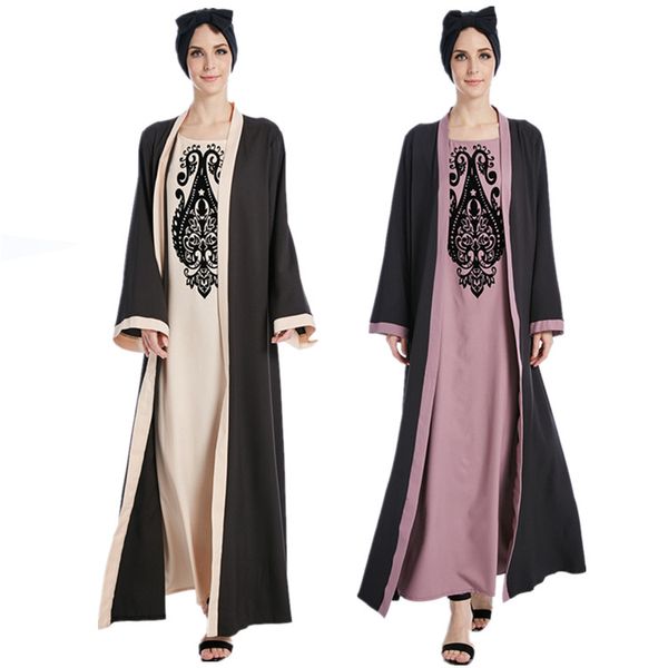 

ethnic clothing 2021 abaya dubai muslim dress moroccan kaftan long sleeve for women islamic ramadan eid turkish djellaba, Red