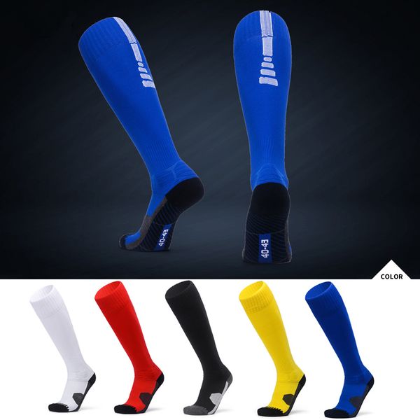

men women long tube over the knee anti-skid wear-resistant elite compression football socks competition sports training socks wholesale, Black