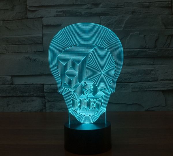 

seven neon]fashion mask acrylic 7colors desk lamp 3d lamp novelty gift led night light millennium falcon light