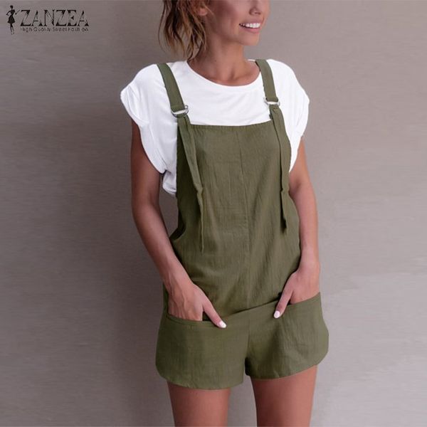 

2019 zanzea vinage strap overalls womens casual jumpsuit female summer pants ladies short rompers oversized playsuits pantalon, Black;white