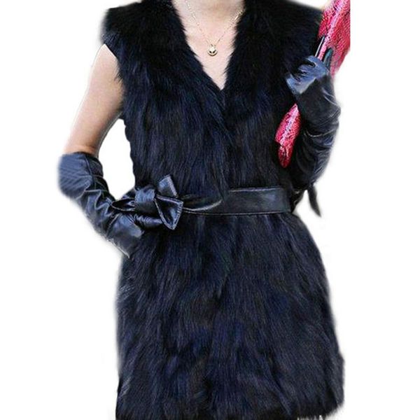 

long black white fur vests women faux fur coat plus size sleeveless vest cardigan fall 2018 winter coats for women