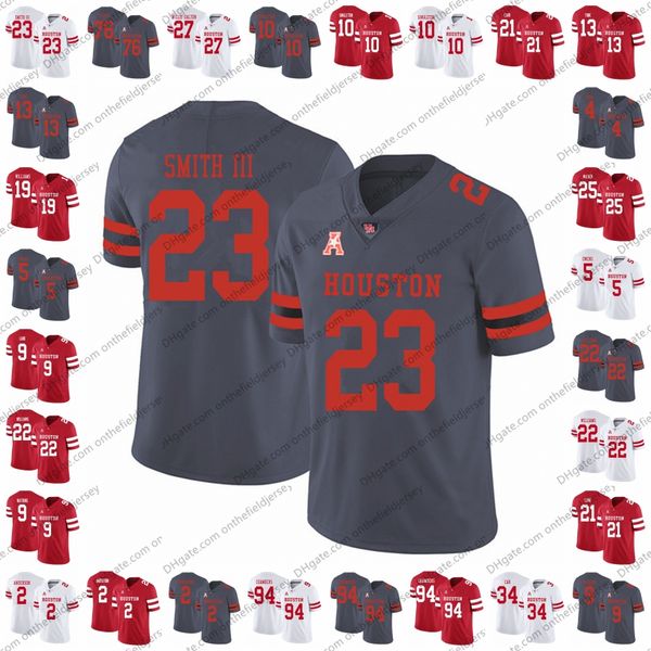 

Houston Cougars College Football Jersey 25 Kelan Walker 23 Willie Smith III 13 Clayton Tune 21 Patrick Carr 5 Marquez Stevenson S-4XL