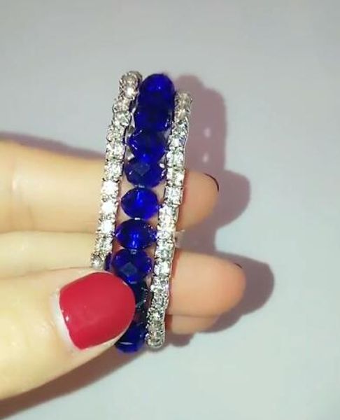 Boho colorato strass Austria braccialetti di cristallo braccialetti fila brillante zircone braccialetto elastico gioielli di moda per i regali delle donne DHL all'ingrosso