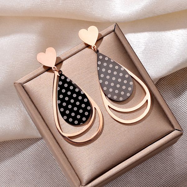 

the popular jewelry rose gold titanium steel earrings, don't fade, not allergic, Silver
