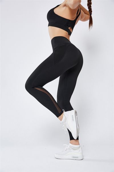 

women athletic exercise padded hip up sports bra pants running high waist stretch breathable cool yoga pant yoga set, White;red