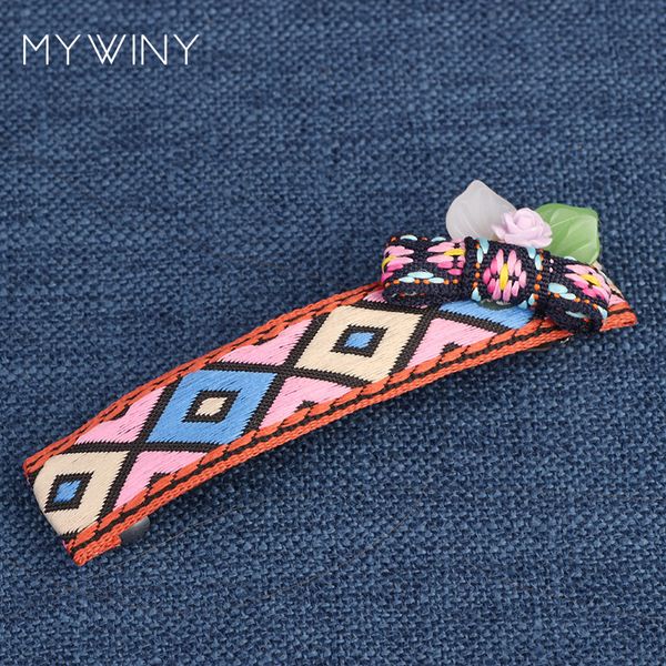 

fashion embroidery ethnic hair clip, colorful fabric vintage hair jewelry