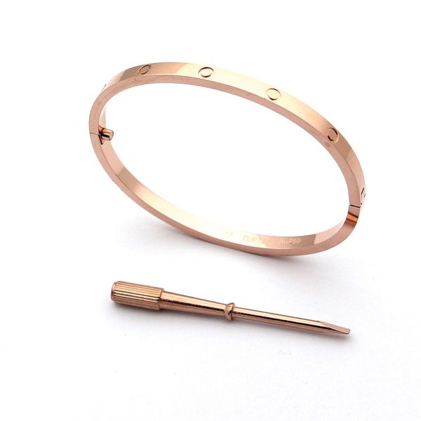 

wholesale-love bracelets bangles for women stainless steel gold silver rose gold screwdriver bracelets wristband thin lovers bracelet women, Black