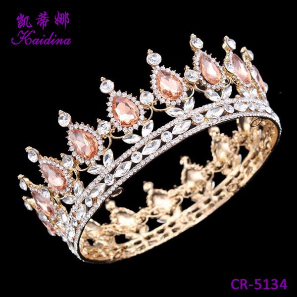 

Горячие Продажи Свадебная Корона Сплава Свадебная Тиара Барокко Королева Король