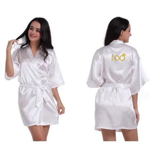 

personalized i do i do crew robe gold letter bridal bride team kimono satin robe bachelor wedding gift bridesmaid robes, Black;red