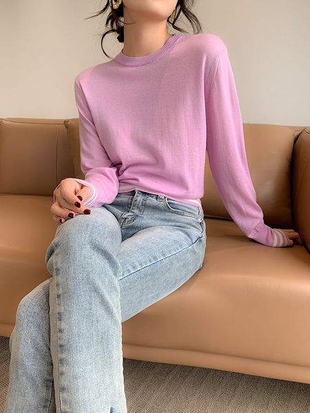 

women pullovers 100% wool blends knitted sweaters v neck pullover fall winter basic bottoming knit natural silk basic sweater, White;black