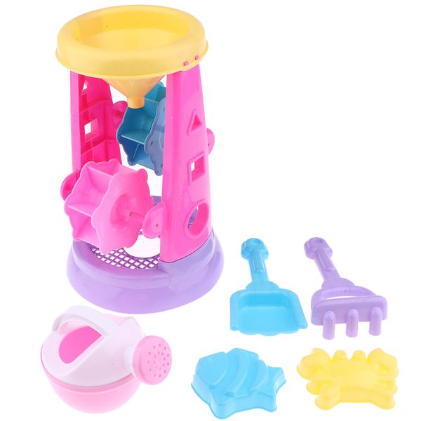 

double sand wheel beach outdoor play toy set for kids with shovel and molds