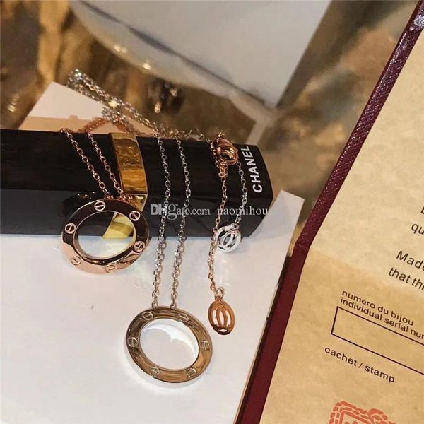 

C ожерелье ювелирные изделия дизайнерские цепочки роскоши бренда C LOVE классический кулон золотая веревка цепь pt950 с покрытием СВАДЬБА оригинальная коробка высокого качества