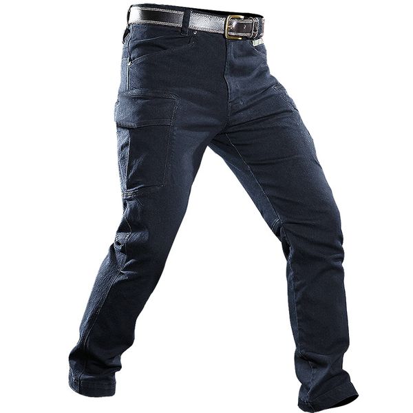 

new windproof denim jean pants men multi pockets breathable tactical cargo jean male casual army motorcycle jeans, Black