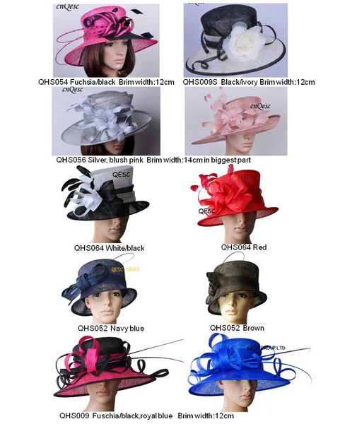 

Elegant large brim inamay hat for church kentucky derby wedding party race ell in mix tyle mix color
