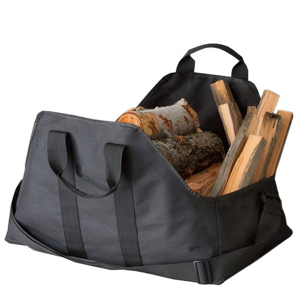 

dropshipping firewood log carrier and holder super durable canvas heavyduty logging tote storage fire wood logs bags black blue