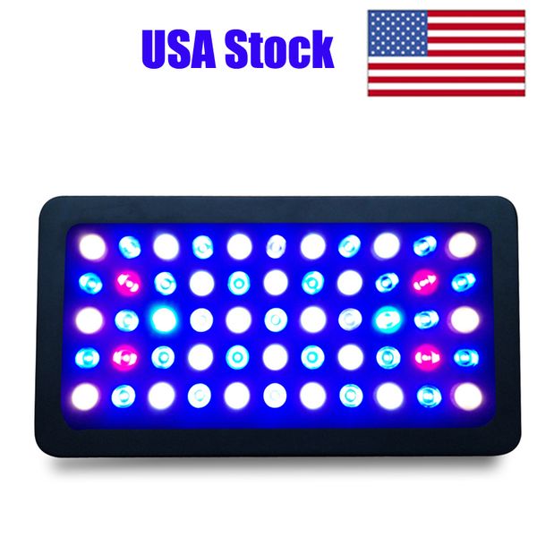 

светодиодный свет аквариума 165w полный спектр диммируемый для рыбы танк коралловых рифов роста в пресной и морской воде с белым голубой ого