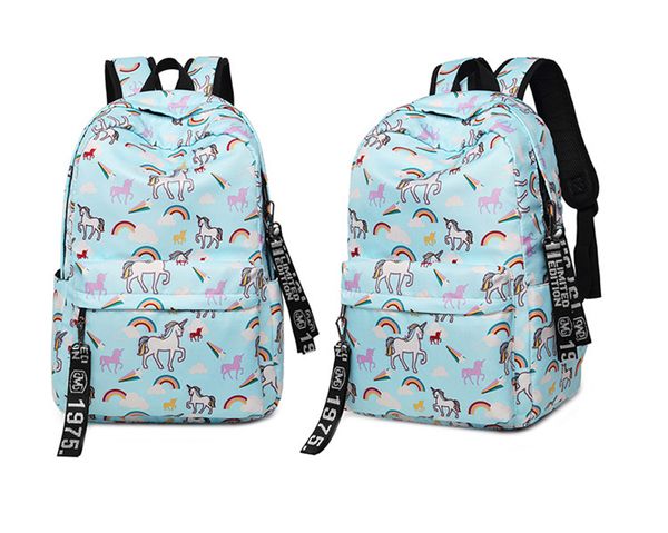 

11 style women unicorn backpack handbag schoolbag nylon backpack for teenagers girls computer trip student outdoor storage bag 25