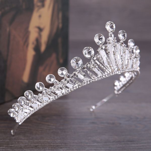 

women elegant crystal rhinestone bridal crown and tiaras wedding bride crystal diadem headband headdress hair ornaments bh, Golden;white