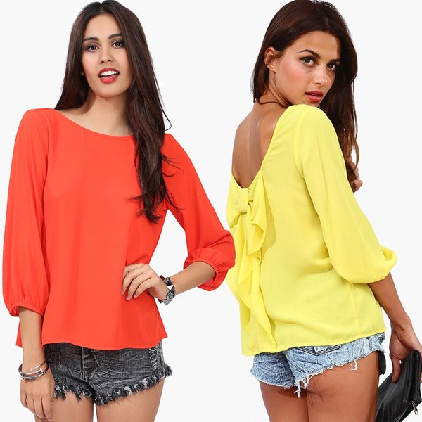 

2019 spring autumn female blouse plus size 5xl 6xl behind tassel bow chiffon long sleeve shirt women's ladies sweet, White