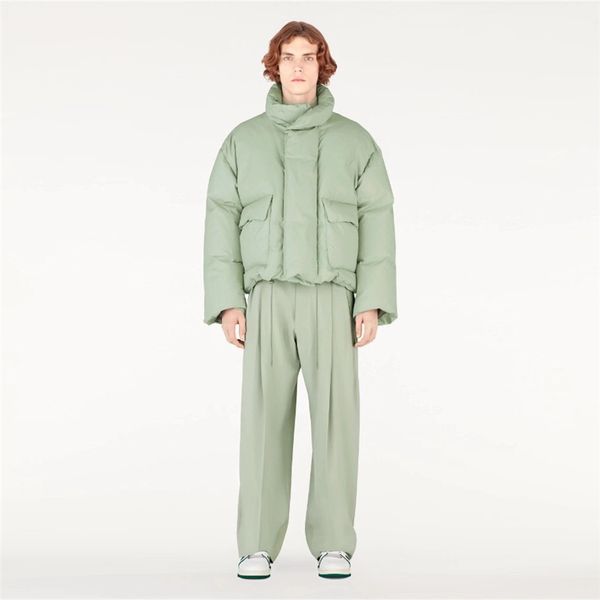 

oversize white street male jacket down high men coat runway luxury down quality fashionable duck overcoat sacdc, Black