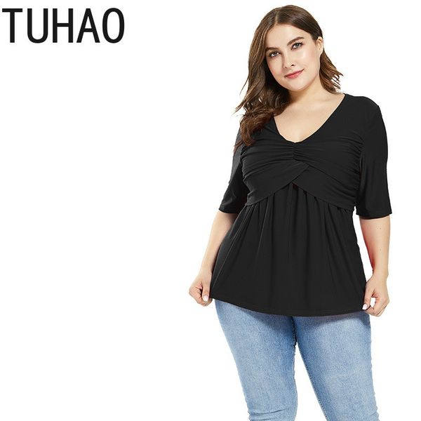 

tuhao women casual blouses long sleeve ruffled shirts buttons loose work blusas femininas plus size 6xl 5xl 4xl 3xl wm68, White
