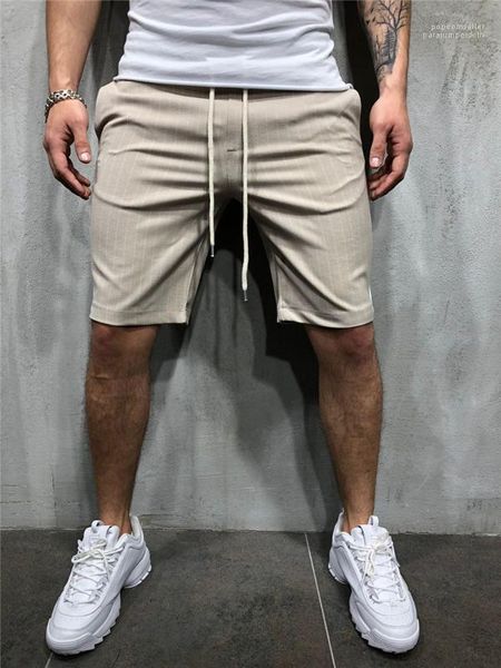 

mens shorts knee length drawstring mid waist mens shorts fashion summer loose mens short pants male apparel striped designer, White;black