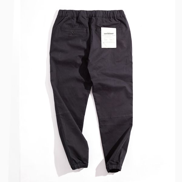 

2020 new cotton twill jogger pants expandable drawstring waist multi pocket, Black