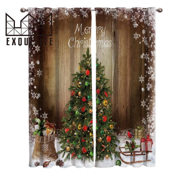 

exquisite house merry christmas tree bathroom indoor decor curtain panels with grommets window treatment ideas curtains