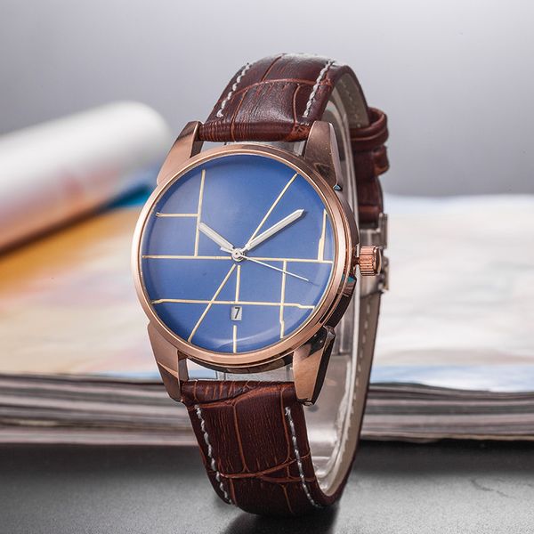 

new luxury men's watches luxury belt calendar brand quartz watches luxury designer stainless steel sports watches, Slivery;brown