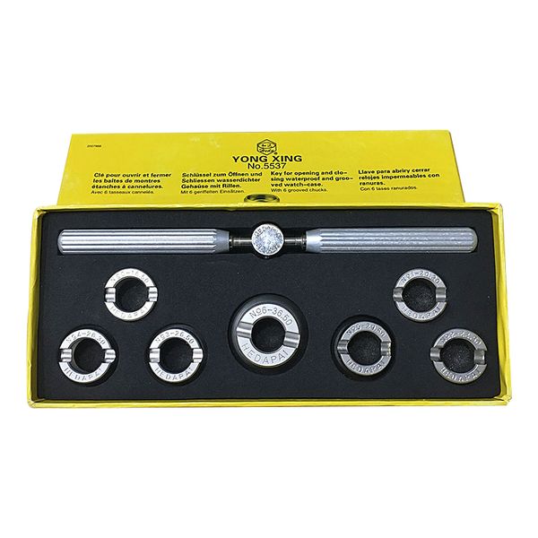 

no. 5537 stailess steel watch tool case opener, 7pcs assort size watch back case opener for repair