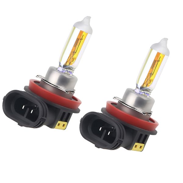 

2pcs super bright halogen bulbs h8 55w 12v 2300k golden yellow color car headlight fog lights lamp quartz glass h8 55w halogen